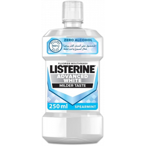 LISTERINE ® ADVANCED WHITE SPEARMINT MILDER TASTE MOUTHWASH 250 ML
